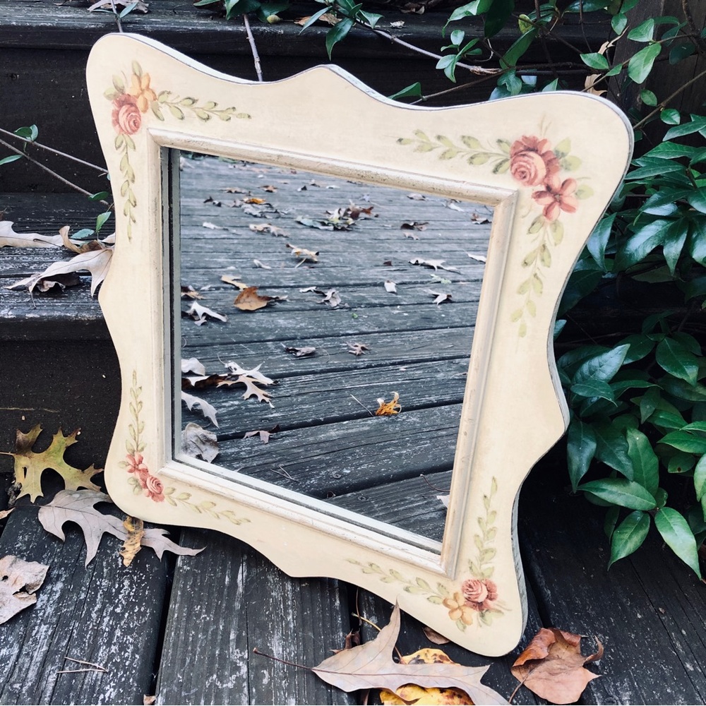 Floral square mirror